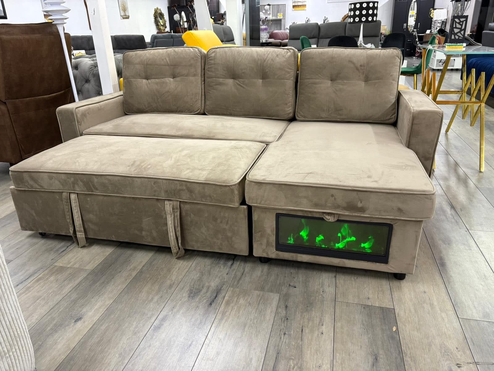 Canape d'angle convertible velours