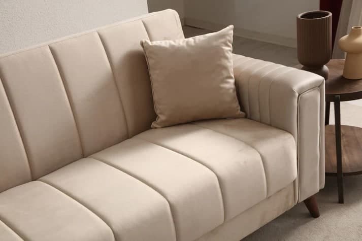 canape convertible 3 place elif beige — photo 2