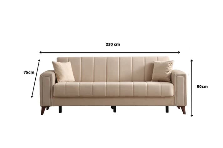 canape convertible 3 place elif beige — photo 3