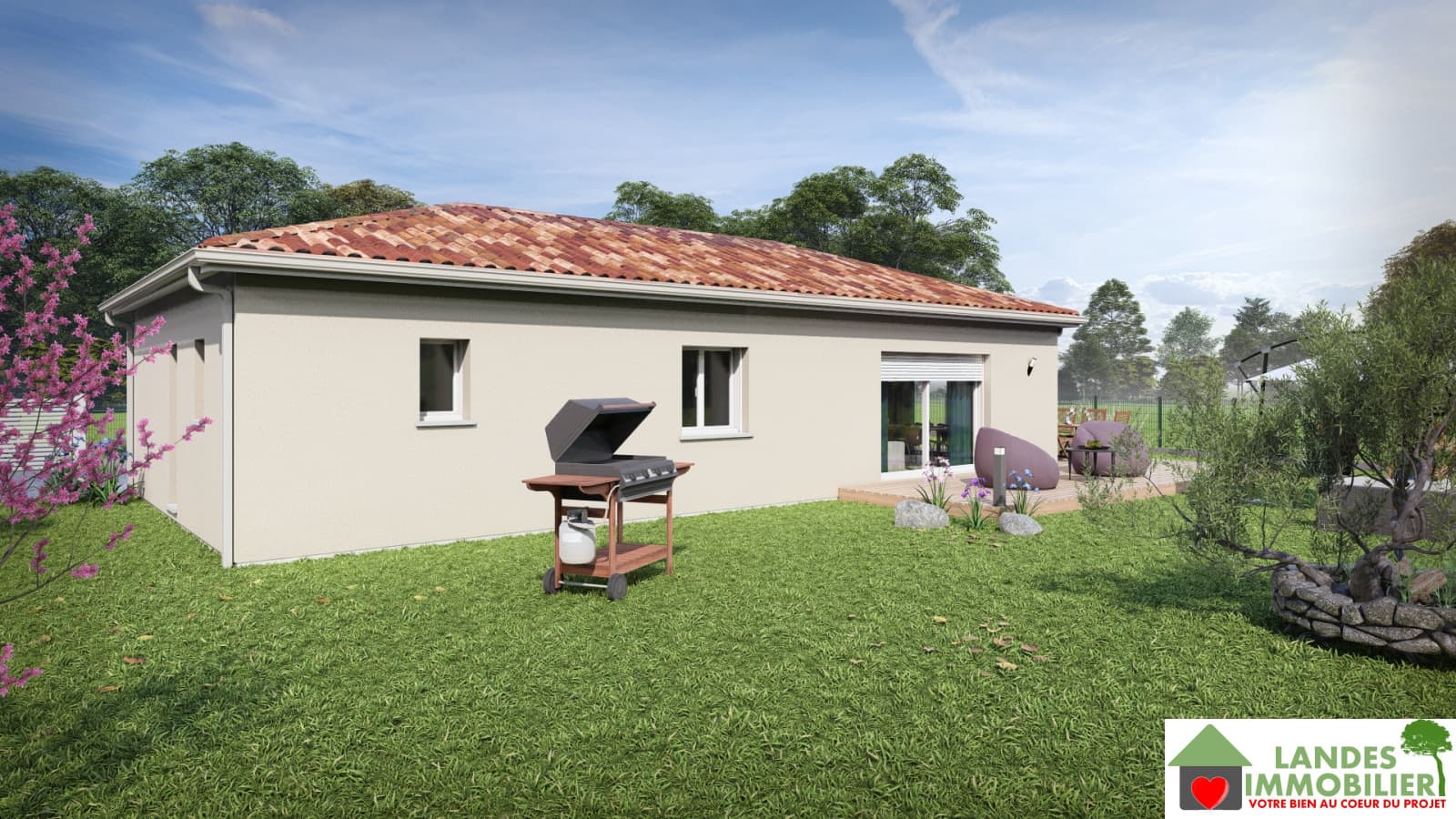 Terrain plat viabilisé constructible 1830 m² divisible en 3 lots — photo 3